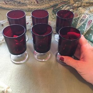 Vintage Red Short Stem Wine Glasses 🍷🍷